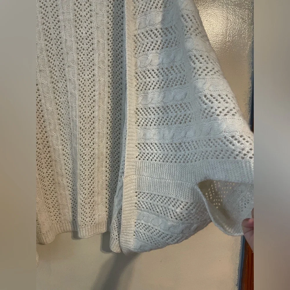 NWOT Laundry by Shelli Segal open cable knit cardigan poncho style one size wool